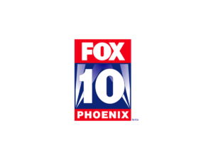 Imaginarium Logo of Fox 10 Phoenix with a red and blue color scheme, featuring bold white lettering, debuts alongside Chandler's interactive light experience.