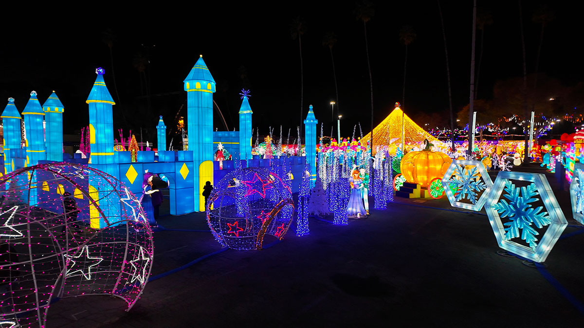 Blue castle with snowflakes