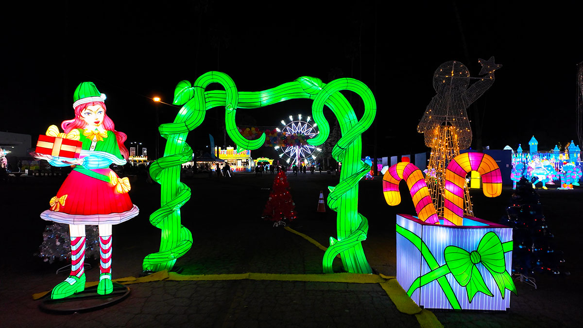 Christmas elf with candy canes